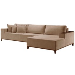 Sofá Grécia 4 lugares com Chaise Linho 2,90M - 3