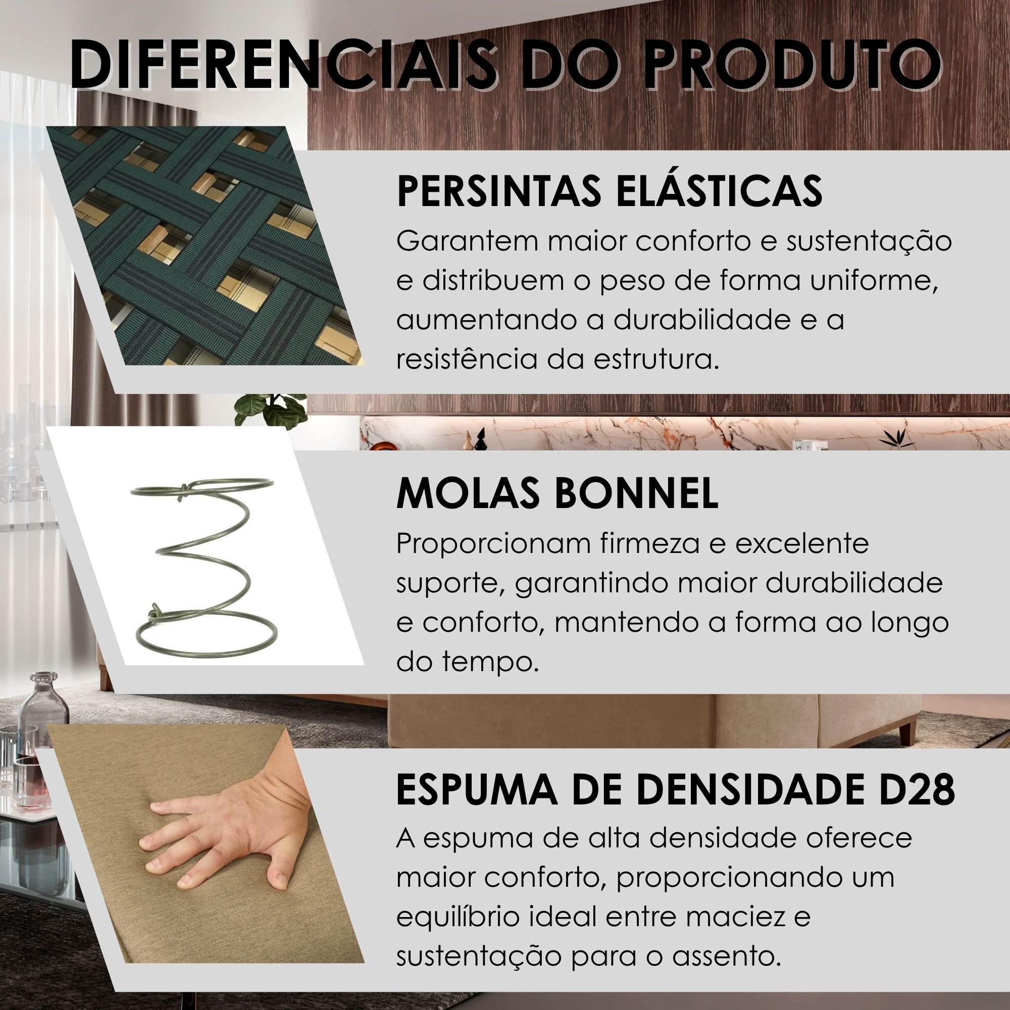 Sofá Grécia 4 lugares com Chaise Linho 2,90M - 11