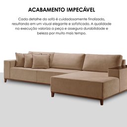 Sofá Grécia 4 lugares com Chaise Linho 2,90M - 9