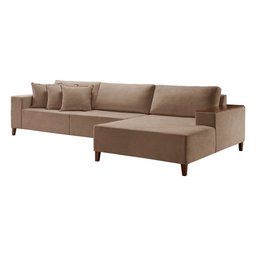Sofá Grécia 4 lugares com Chaise Linho 2,90M - 3