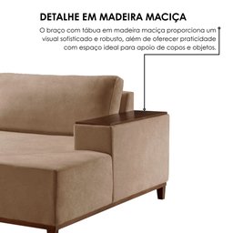Sofá Grécia 4 lugares com Chaise Linho 2,90M - 8