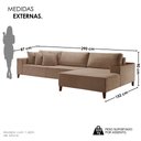 Ver imagem 4 de Sofá com Chaise 4 Lugares Linho Bege Grécia 290cm Yescasa