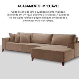Sofá Grécia 4 lugares com Chaise Linho 2,90M - 9