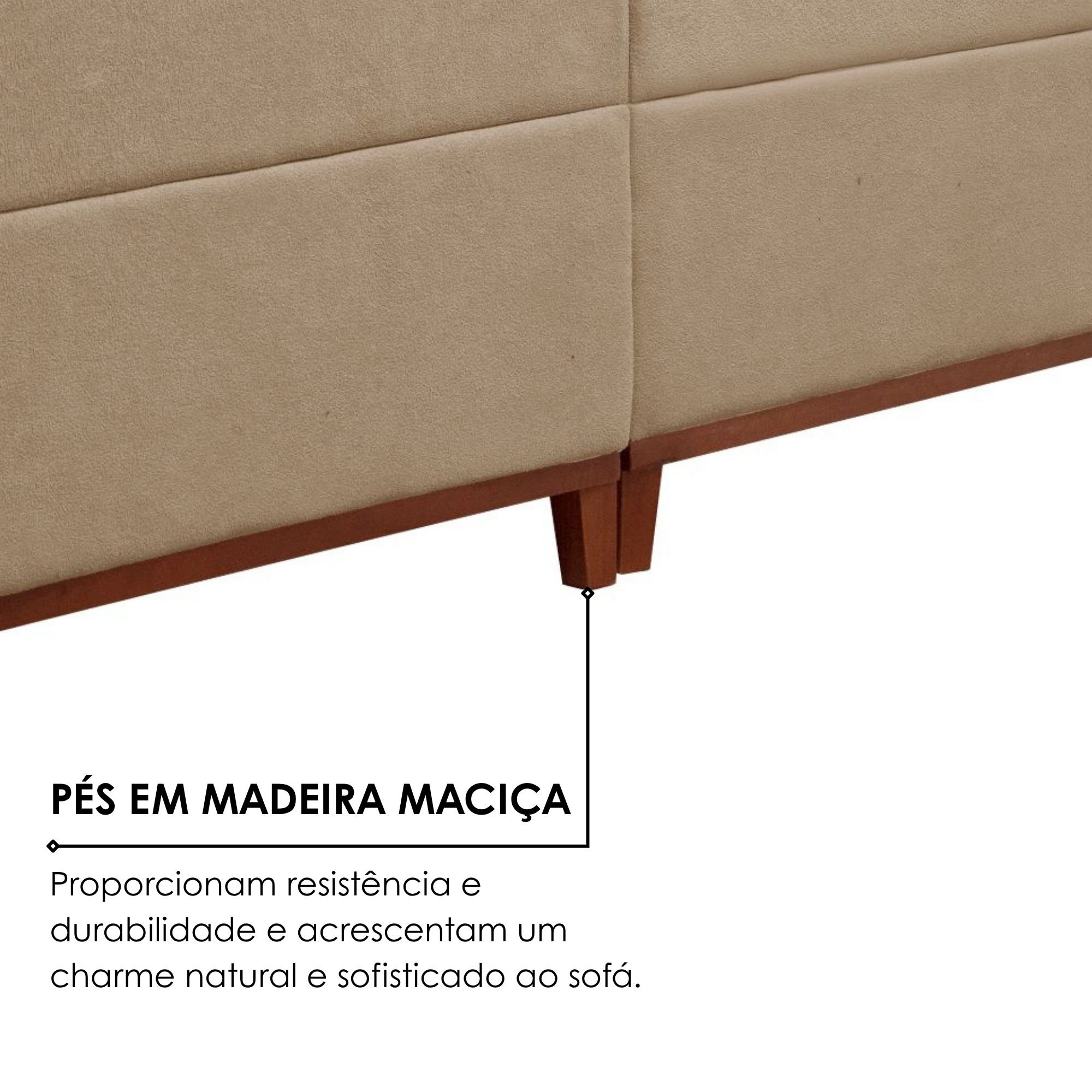 Sofá Grécia 4 lugares com Chaise Linho 2,90M - 10
