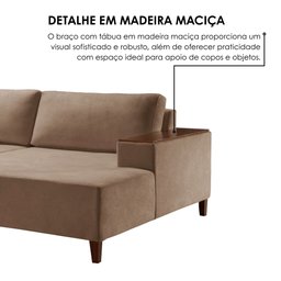 Sofá Grécia 4 lugares com Chaise Linho 2,90M - 8