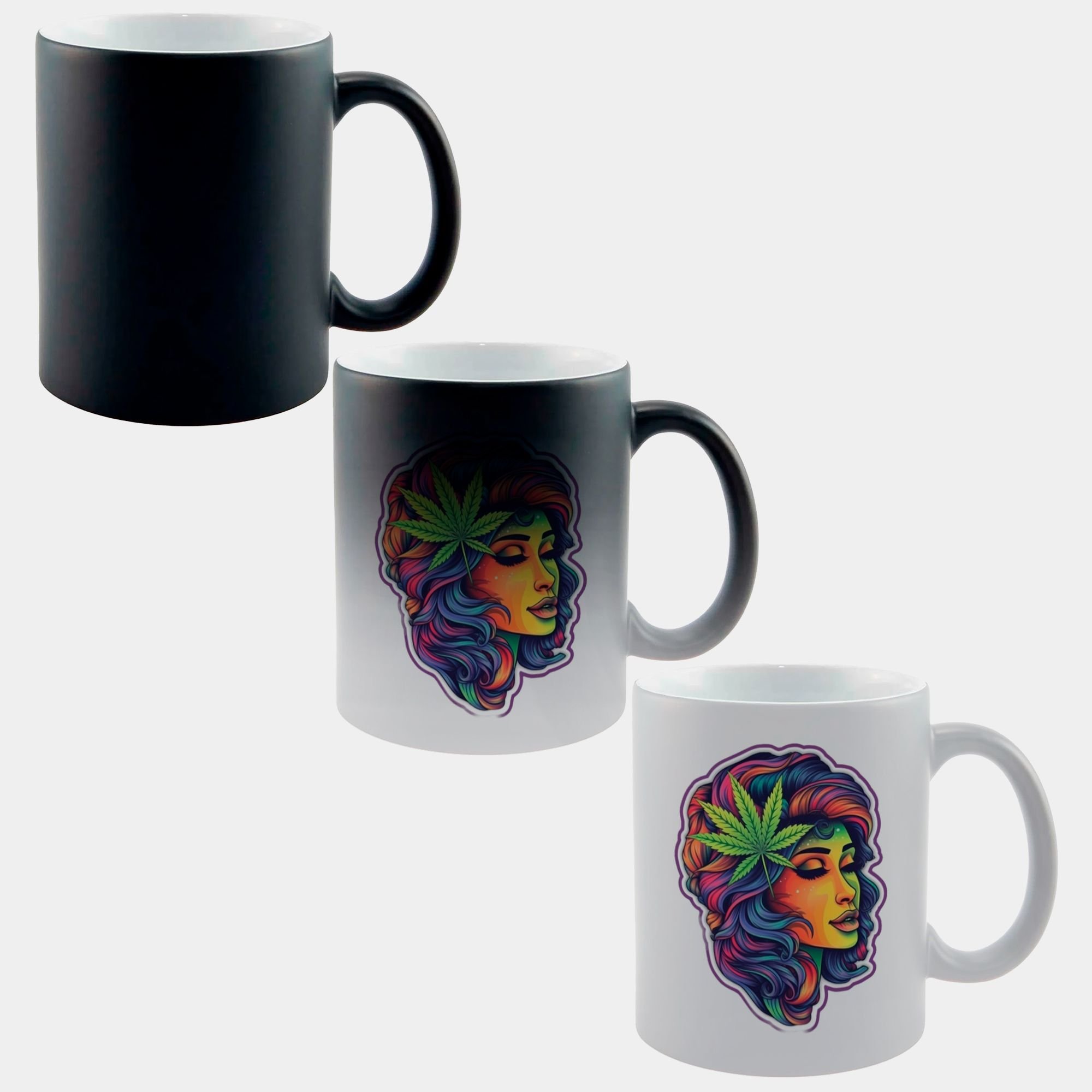 Caneca Mágica Fosca 325ml Y1 Mulher Cores Neon Arte - 1
