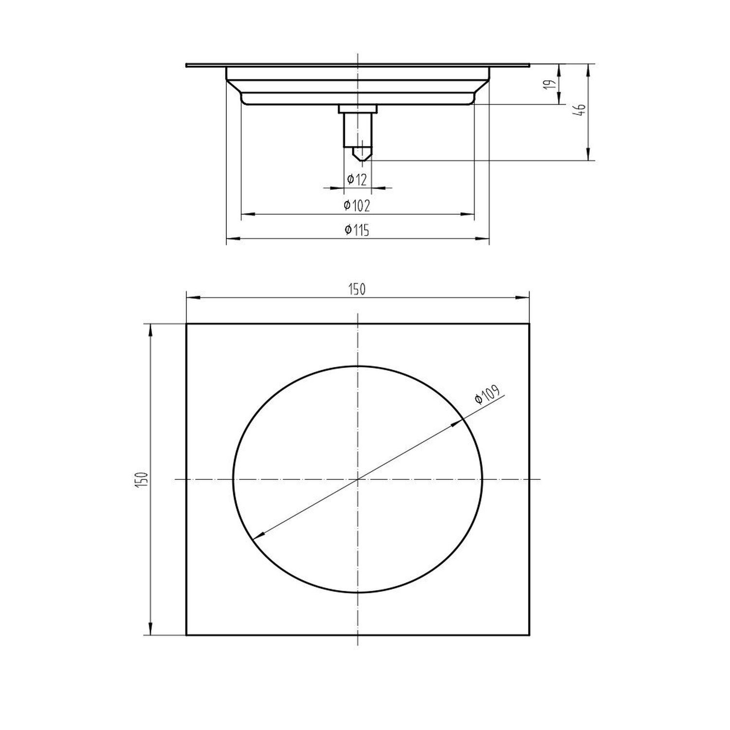 Ralo Click 15x15 Cm Inox Ideal para Uso em Boxes e Chuveiros em Geral Cromada - 2