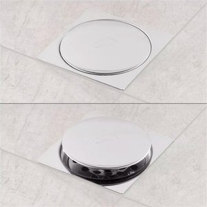 Ralo Click 15x15 Cm Inox Ideal para Uso em Boxes e Chuveiros em Geral Cromada