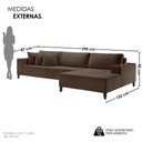 Ver imagem 4 de Sofá Grécia 4 lugares com Chaise Veludo 2,90M