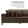 Sofá Grécia 4 lugares com Chaise Veludo 2,90M - 6