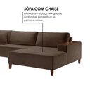 Ver imagem 5 de Sofá Grécia 4 lugares com Chaise Veludo 2,90M