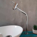 Ver imagem 1 de Torneira Inox Link Bancada Bica Alta Inox Grascan Cinza/Cromado