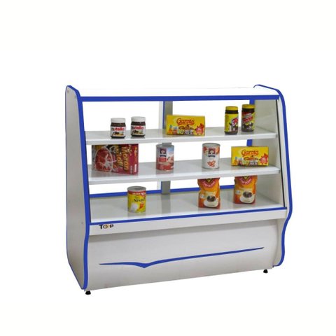 Balcão Expositor Vitrine Comercial Azul 140cm