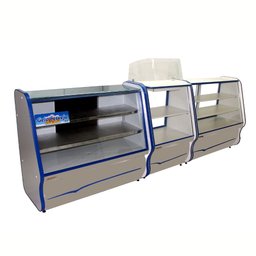 Balcão Expositor Vitrine Comercial Azul 140cm - 2