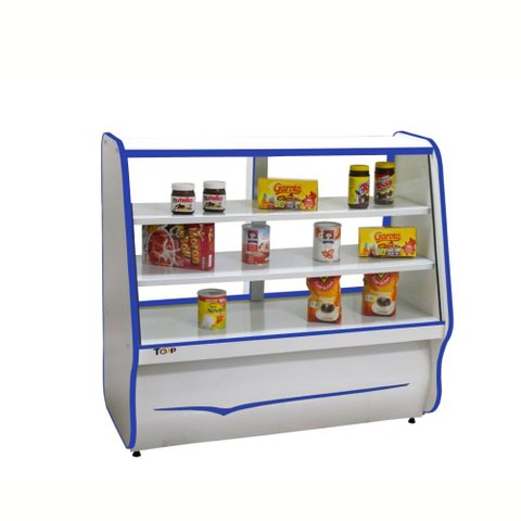 Balcão Expositor Vitrine Comercial Azul 140cm