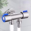 Ver imagem 1 de Registro Duplo para Ducha para Lavatório Inox Escovado Inox Grascan Cinza/Cromado