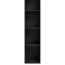 Ver imagem 2 de Estante Livreiro Janaina 4 Prateleiras Preto Ajl Móveis