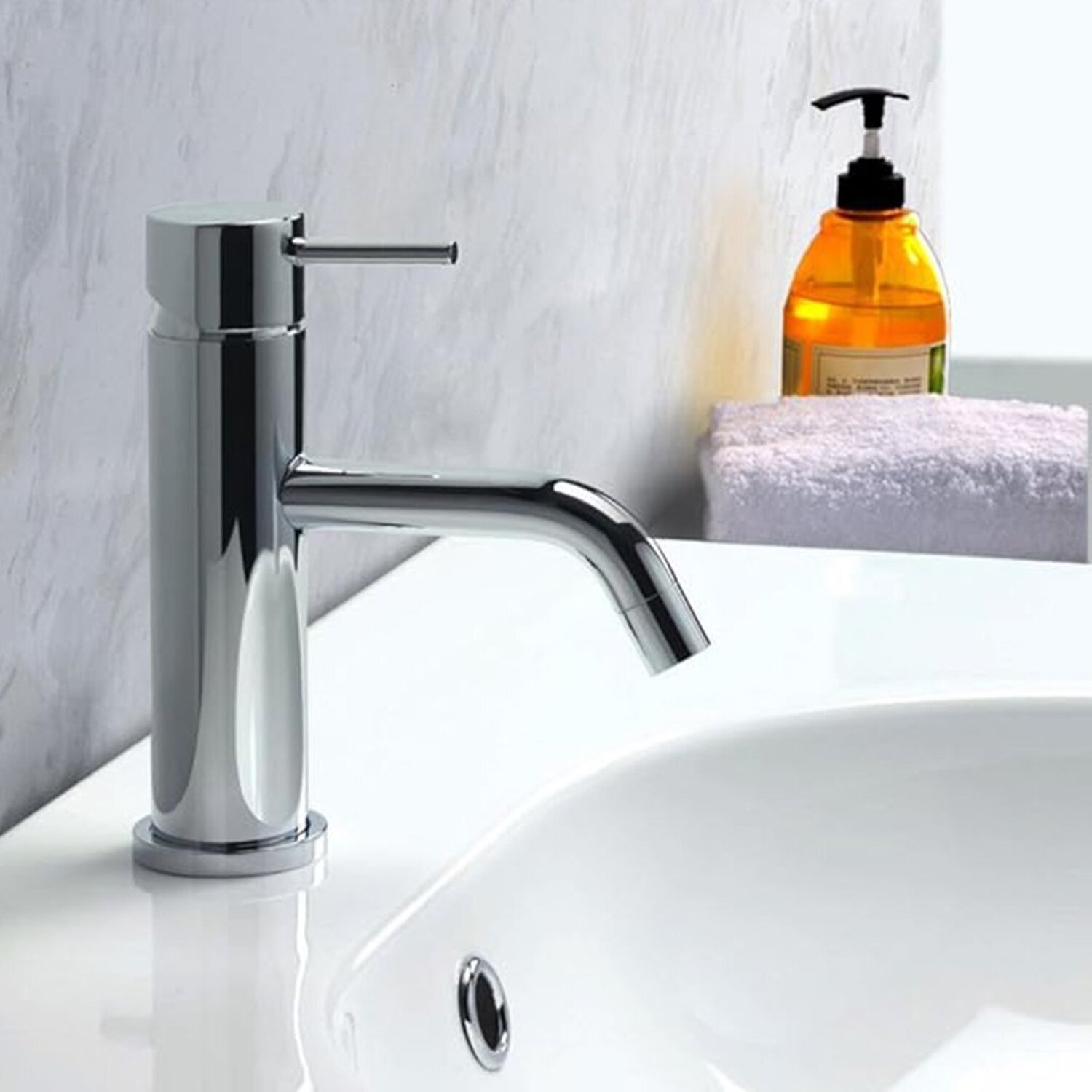 Torneira Inox Lavatório Bancada Baixa Monocomando Inox Grascan - 1