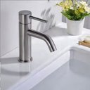 Ver imagem 1 de Torneira Inox Lavatório Bancada Baixa Monocomando Escovado Inox , Grascan Cinza
