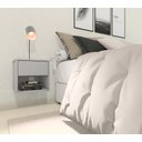 Ver imagem 2 de Mesa de Cabeceira Suspensa com 1 Gaveta e 1 Nicho 100% Mdf Plancasa:cinza Cristal