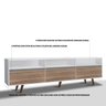 Rack para Tv Até 55 Polegadas Pés Madeira Branco C/Madeirado - 3