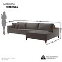 Ver imagem 4 de Sofá Grécia 4 lugares com Chaise Veludo 2,90M