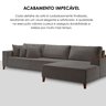 Sofá Grécia 4 lugares com Chaise Veludo 2,90M - 9