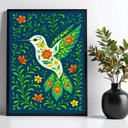 Ver imagem 1 de Quadro Beija-flor Colibri Floral Farm 24x18cm - com Vidro:moldura Preta