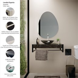 Lavabo em Porcelanato Esparta 71,2cm X 28,0cm X 43,0cm - 4