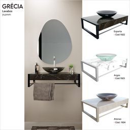 Lavabo em Porcelanato Esparta 71,2cm X 28,0cm X 43,0cm - 5