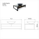 Ver imagem 2 de Lavabo em Porcelanato Esparta 71,2cm x 28,0cm x 43,0cm Preto/Nero
