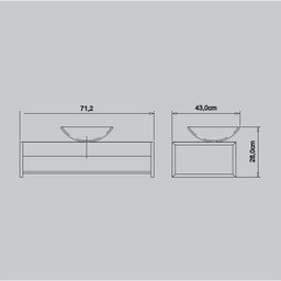 Lavabo Esparta 71,2cm X 28,0cm X 43,0cm - 3