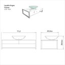Ver imagem 2 de Lavabo em Porcelanato Argos 71,2cm x 28cm x 43,0cm Branco/Le Blanc