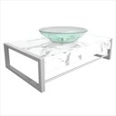 Ver imagem 1 de Lavabo em Porcelanato Argos 71,2cm x 28cm x 43,0cm Branco/Le Blanc