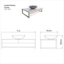 Ver imagem 3 de Lavabo em Porcelanato Atenas 71,2cm x 43,0cm x 28,0cm Bege/Marmo