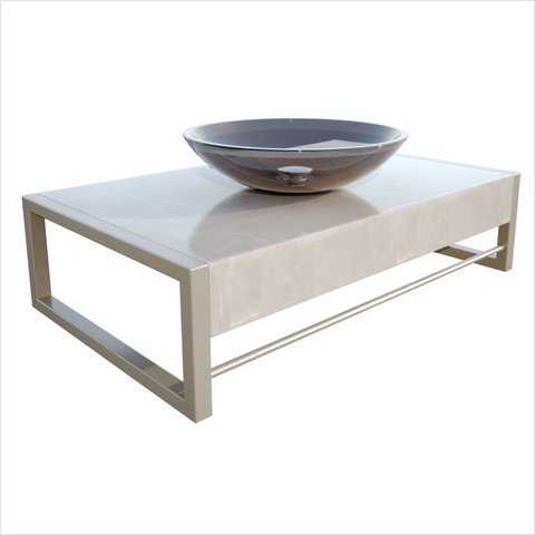 Lavabo em Porcelanato Atenas 71,2cm x 43,0cm x 28,0cm Bege/Marmo