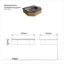 Ver imagem 2 de Lavabo para Banheiro Veneza 55,5cm x 43,0cm x 14,5cm Cobre/Bronze