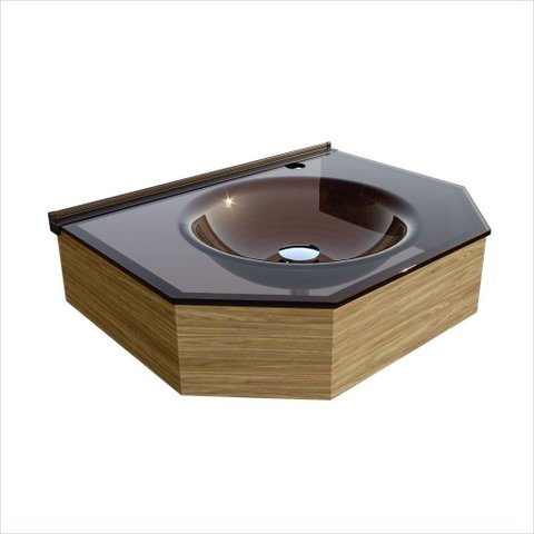 Lavabo para Banheiro Veneza 55,5cm x 43,0cm x 14,5cm Cobre/Bronze