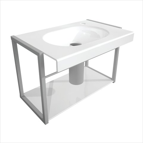 Lavabo para Banheiro Chelles 66cm x 44,5cm x 38,5cm Branco