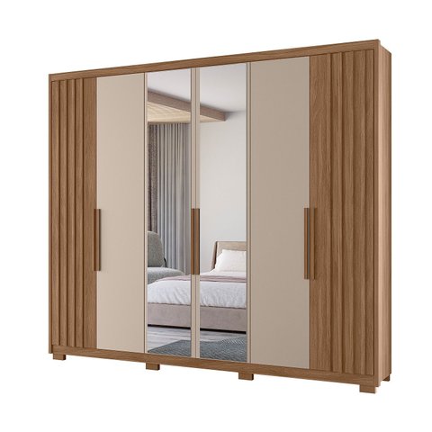 Guarda Roupa Casal  6 Portas 4 Gavetas Belufan Móveis