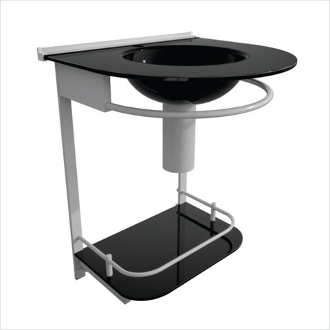 Lavabo para Banheiro Cris Mold 50,5cm x 65,5cm x 46,0cm Preto/Silver