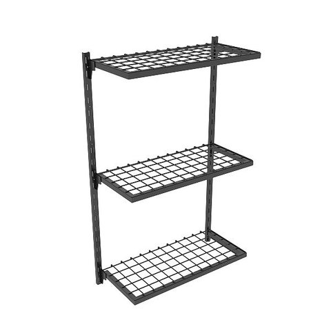 Conjunto Cremalheira com 3 Prateleiras em Tela 64x100x28,5cm - Preto