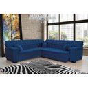 Ver imagem 1 de Sofá Magno 2.57x2.37m de Canto, Retrátil e Reclinável - Azul