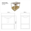 Ver imagem 2 de Gabinete Milão Cristal 58,7cm x 58,5cm x 42,8cm Marrom/Amendoeira/Bronze