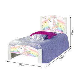 Cama Infantil Solteiro Adesivada o Unicónio - 3