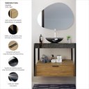 Ver imagem 4 de Gabinete Creta em Porcelanato 71,2cm x 68,0cm x 43,0cm Preto/Amendoeira/Nero/Fumê/Black