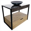 Ver imagem 1 de Gabinete Creta em Porcelanato 71,2cm x 68,0cm x 43,0cm Preto/Amendoeira/Nero/Fumê/Black