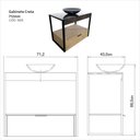 Ver imagem 3 de Gabinete Creta em Porcelanato 71,2cm x 68,0cm x 43,0cm Preto/Amendoeira/Nero/Fumê/Black