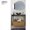 Ver imagem 2 de Gabinete Creta em Porcelanato 71,2cm x 68,0cm x 43,0cm Preto/Amendoeira/Nero/Fumê/Black