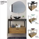Ver imagem 6 de Gabinete Creta em Porcelanato 71,2cm x 68,0cm x 43,0cm Preto/Amendoeira/Nero/Fumê/Black